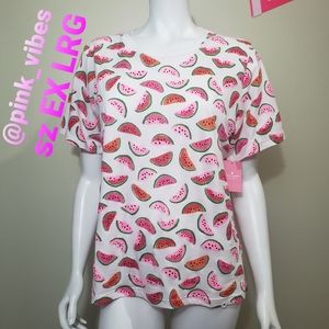 NWT Kate Spade XL Watermelon Crew Shirt